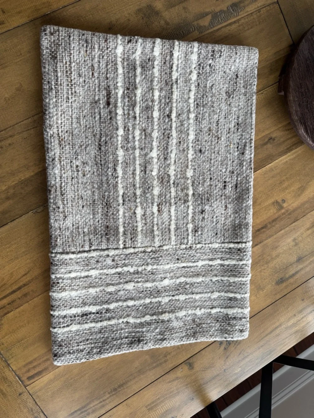 Crate&Barrel Taupe and Cream Textured Accent Pillow Cover - Picture 1 of 3